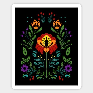 Bold Floral Folkart Sticker